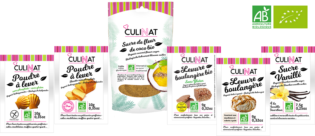 Gamme sucres et levures bio Culinat